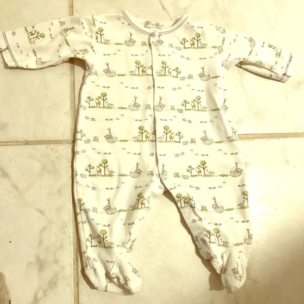 Kissy kissy footed sleeper 3-6m Noah’s ark boy EUC